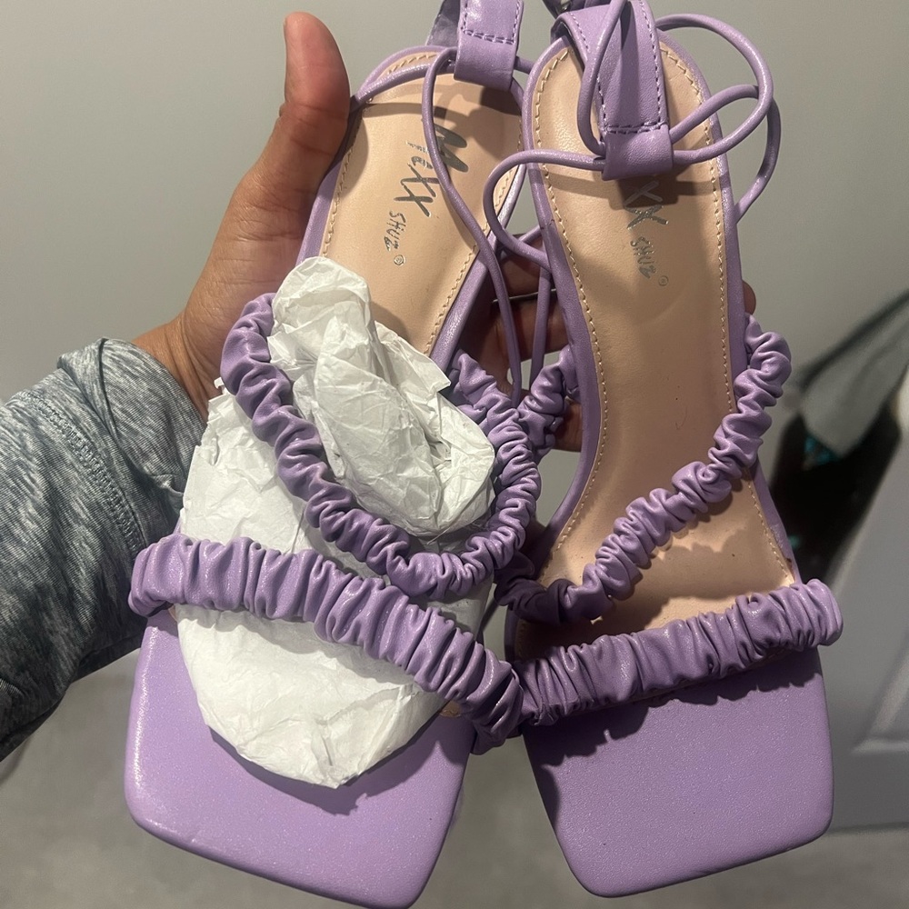 Purple Ruffled Women's Sandals